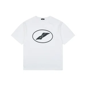 We11done Circle Logo Graphic T-Shirt White Front view