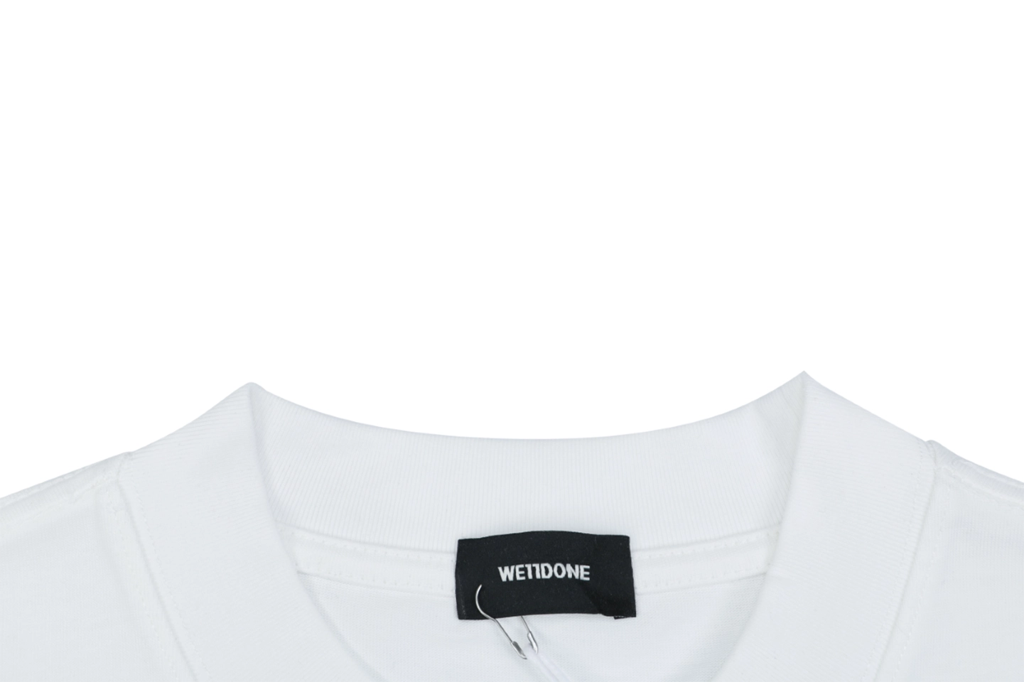 We11done Circle Logo Graphic T-Shirt White Collar