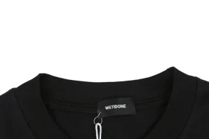 We11done Circle Logo Graphic T-Shirt Black Collar