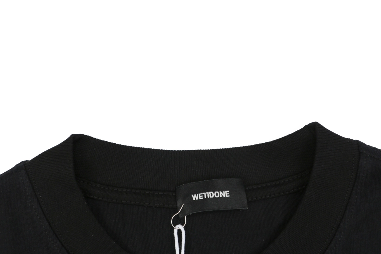 We11done Circle Logo Graphic T-Shirt Black Collar