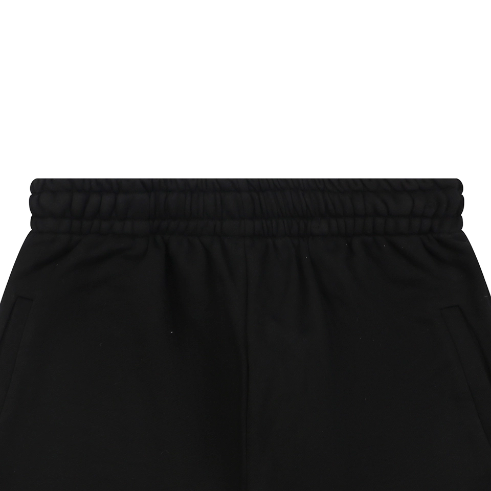 We11done Distressed W Logo Sweat Shorts Black
