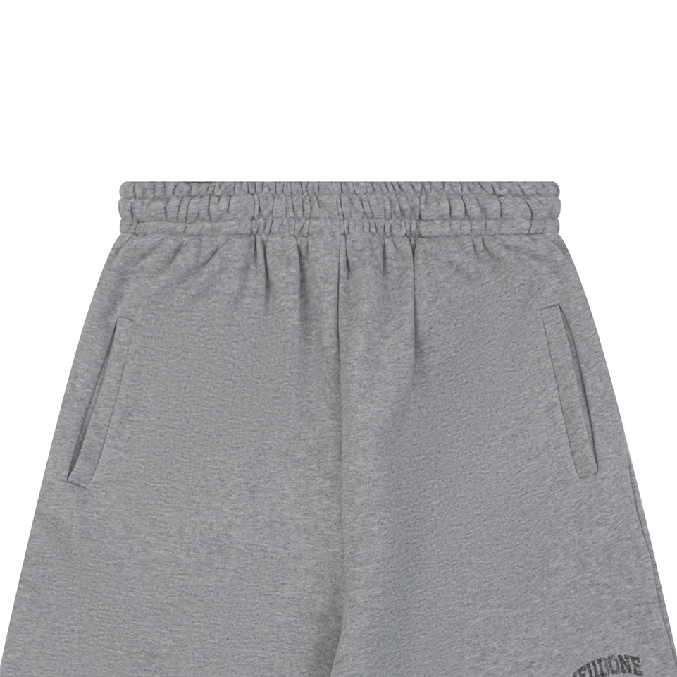 We11done Distressed W Logo Sweat Shorts Grey