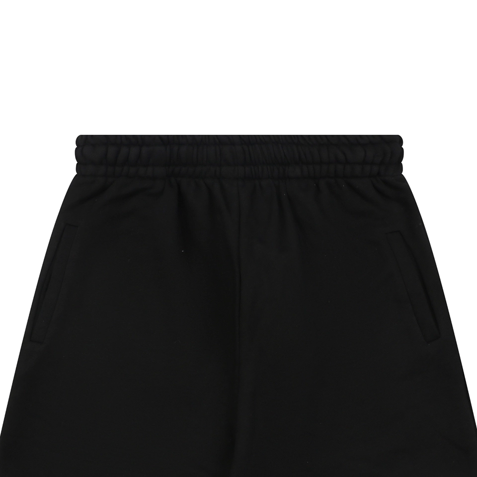 We11done Distressed W Logo Sweat Shorts Black