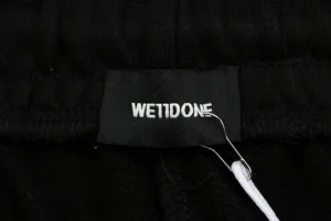 We11done Distressed W Logo Sweat Shorts Black Brand