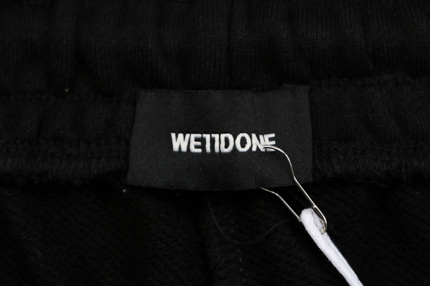 We11done Distressed W Logo Sweat Shorts Black Brand