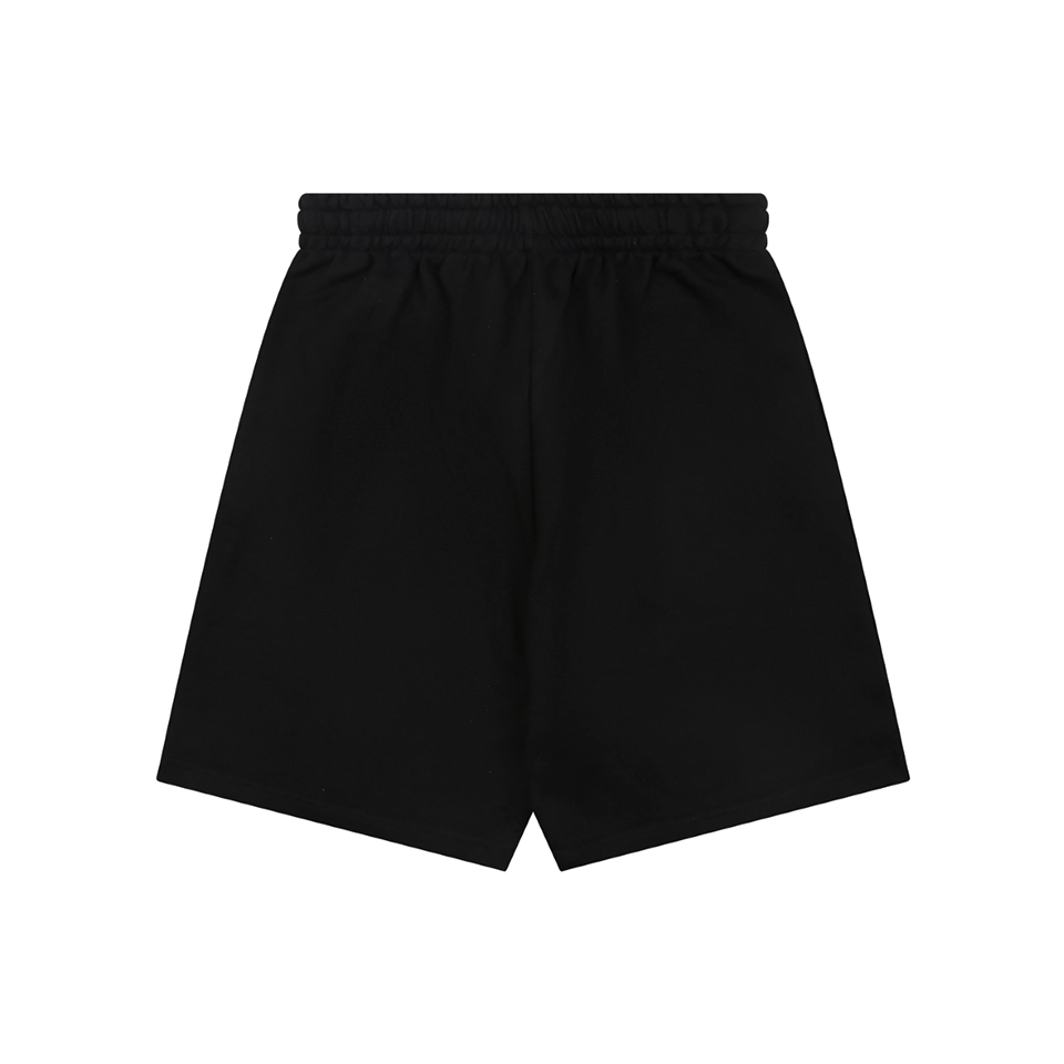 We11done Distressed W Logo Sweat Shorts Black Back view