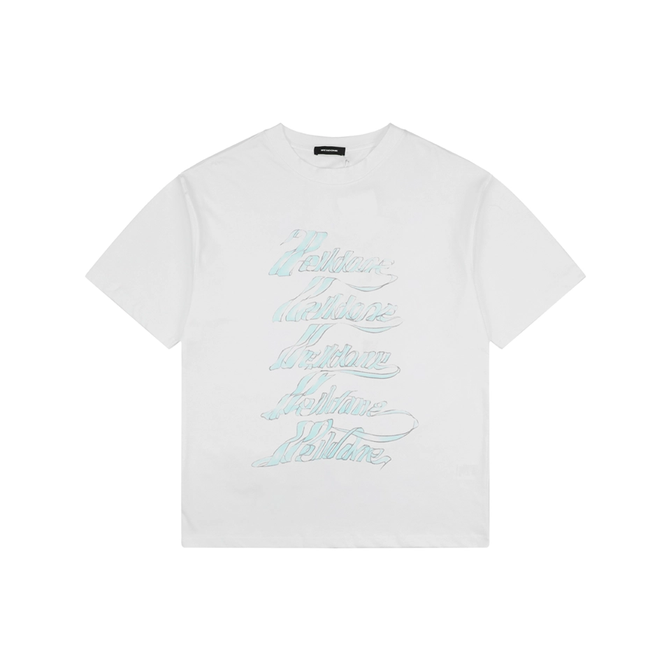 We11done Five-Line Script Logo T-Shirt White Front view