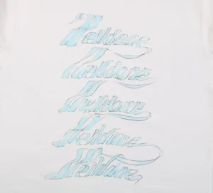 We11done Five-Line Script Logo T-Shirt White Front Print