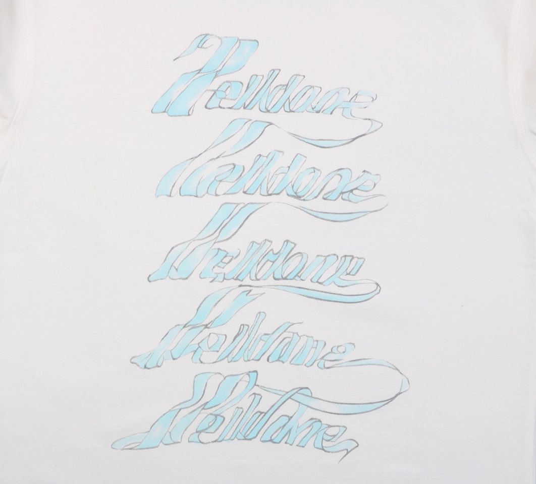 We11done Five-Line Script Logo T-Shirt White Front Print