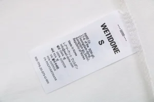 We11done Five-Line Script Logo T-Shirt White Wash label
