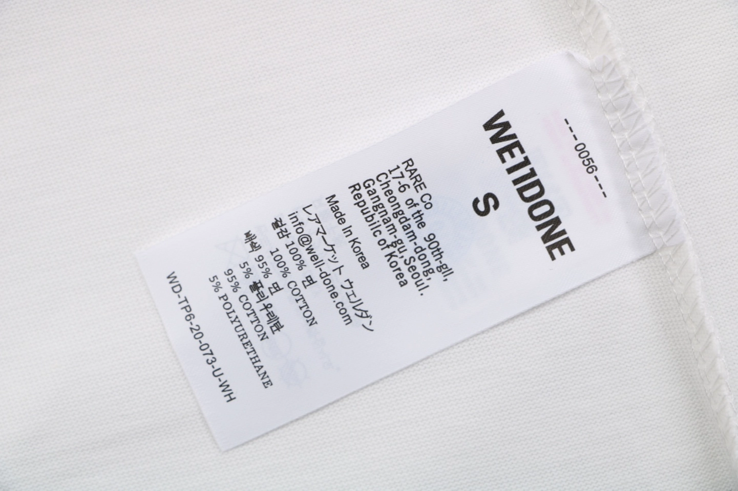 We11done Five-Line Script Logo T-Shirt White Wash label