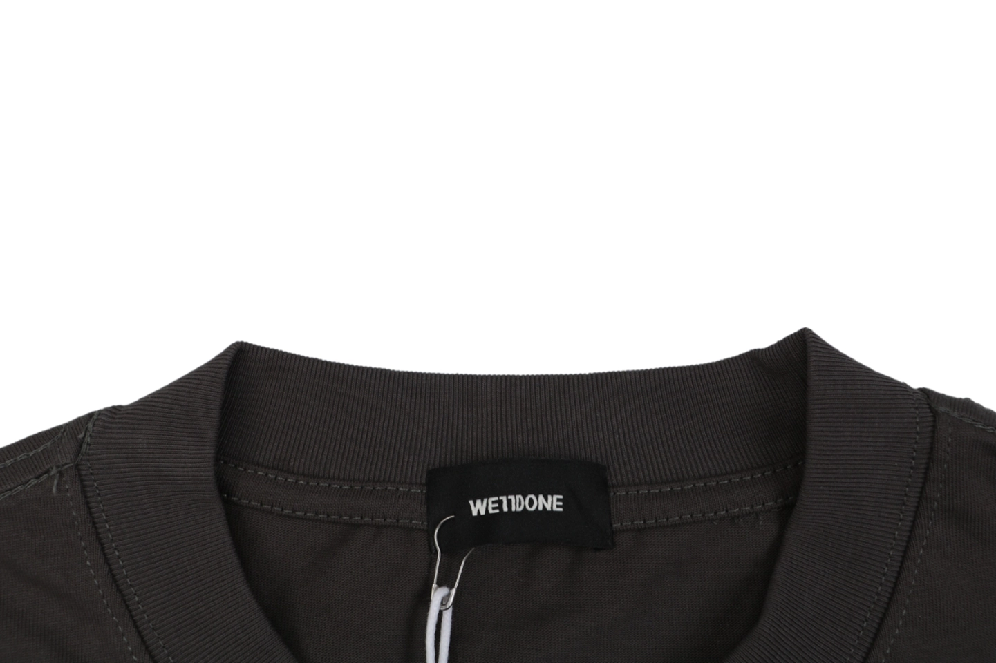 We11done Five-Line Script Logo T-Shirt Black Collar