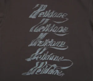 We11done Five-Line Script Logo T-Shirt Black Front Print