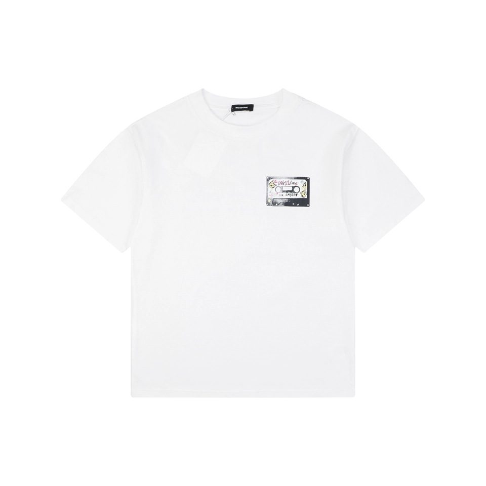 We11done Hand-Drawn Cassette Graphic T-Shirt White Front view