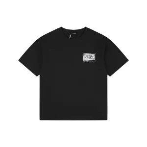 We11done Hand-Drawn Cassette Graphic T-Shirt Black Front view