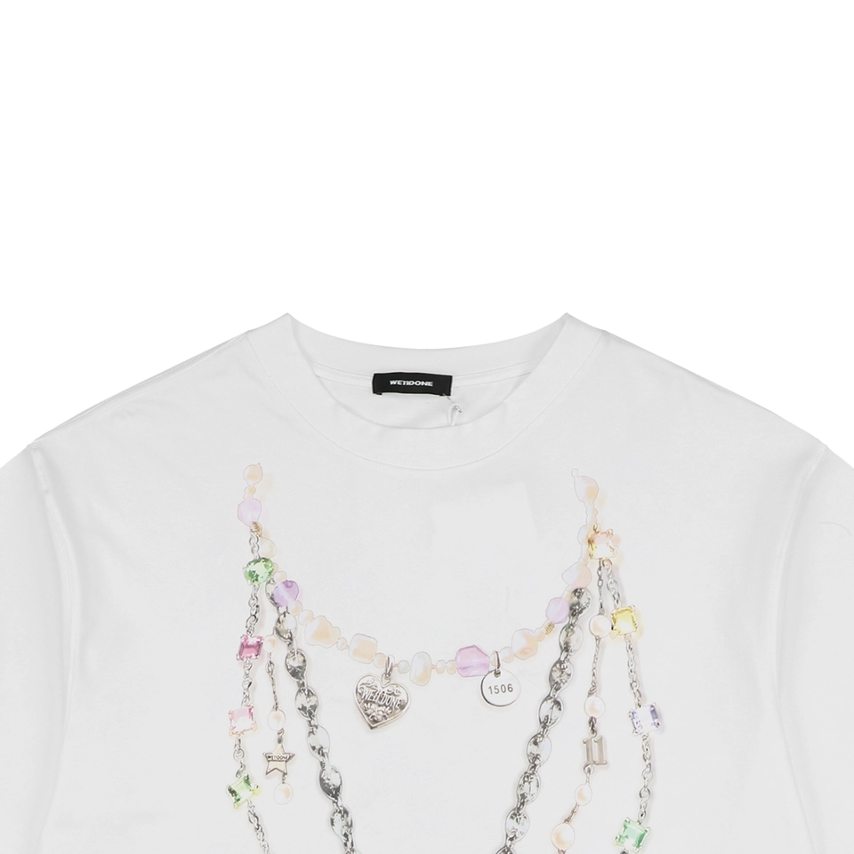 We11done Necklace Graphic T-Shirt White