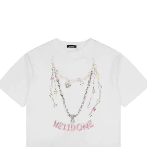 We11done Necklace Graphic T-Shirt White