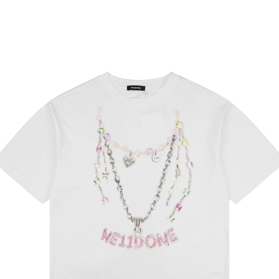 We11done Necklace Graphic T-Shirt White
