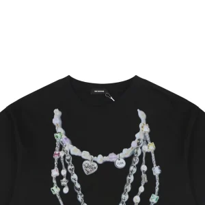 We11done Necklace Graphic T-Shirt Black