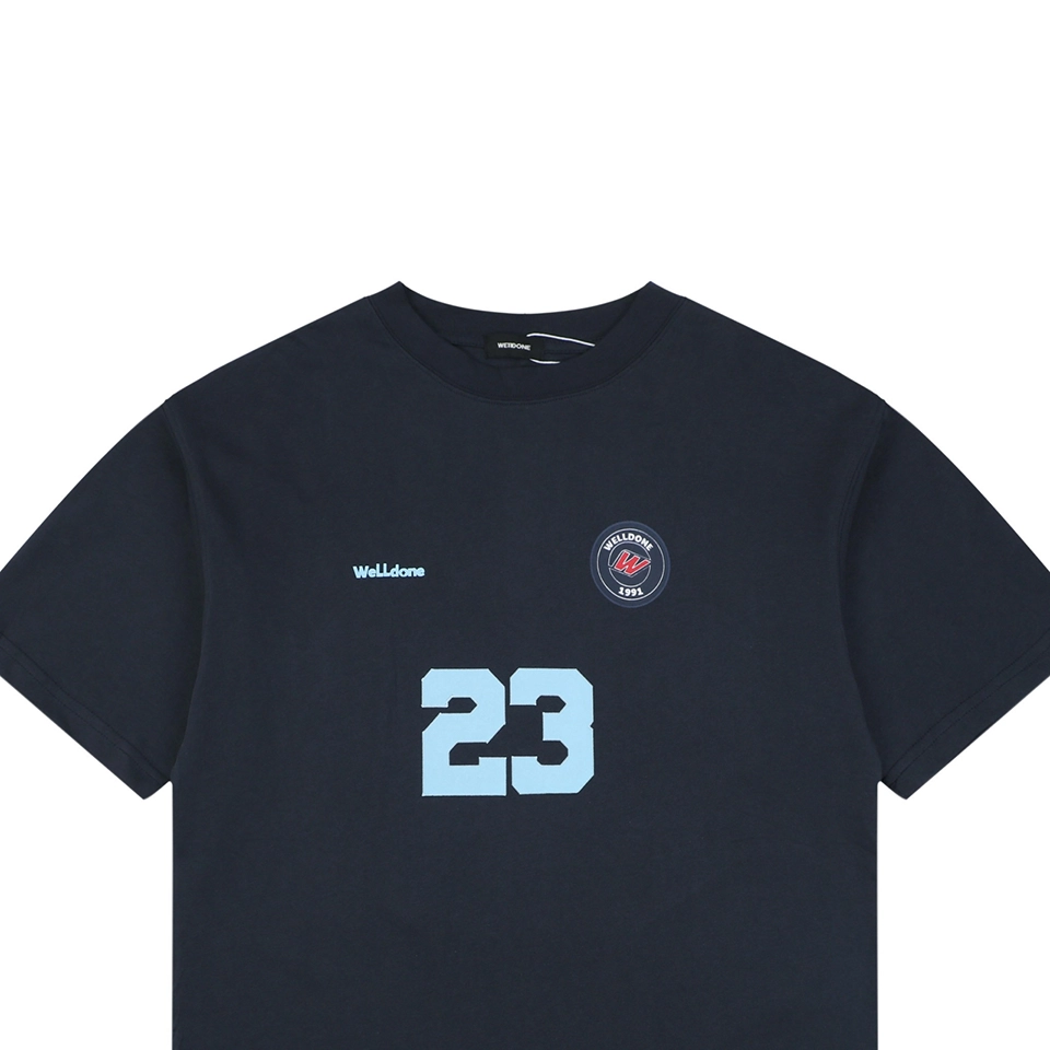 We11done Number 23 Graphic T-Shirt Navy