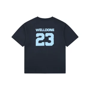 We11done Number 23 Graphic T-Shirt Navy back view