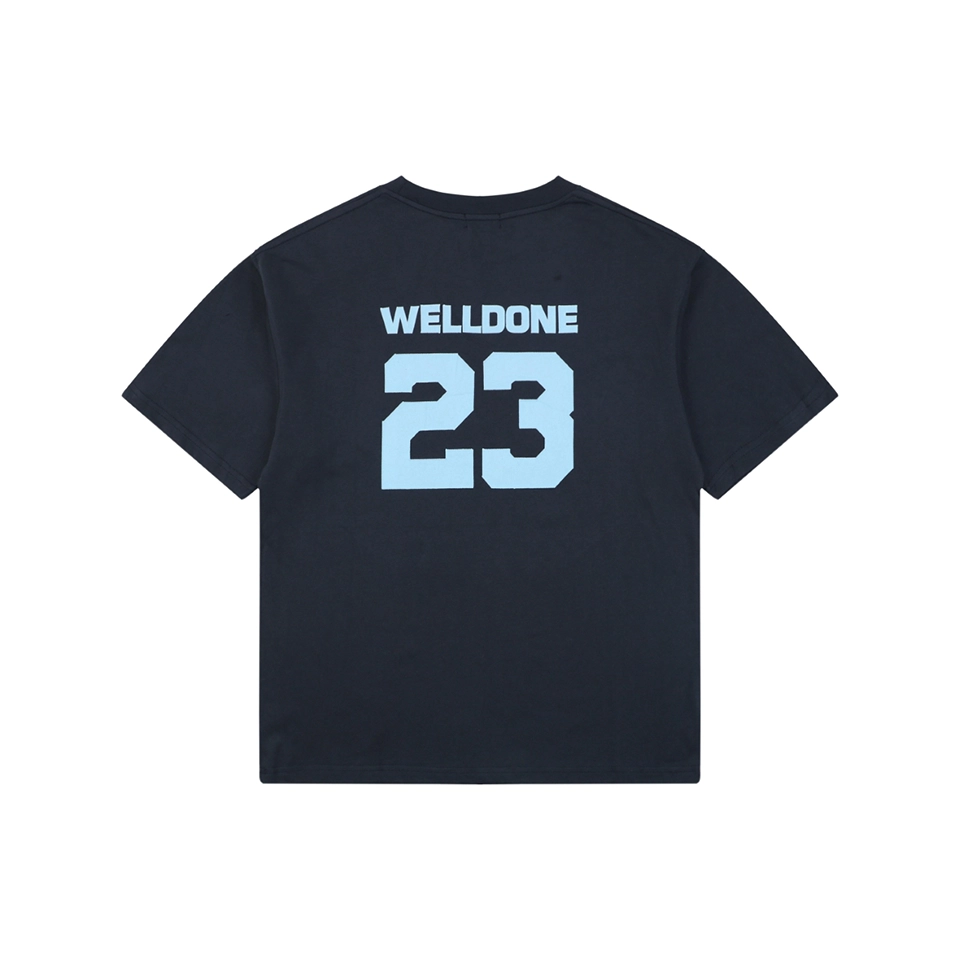 We11done Number 23 Graphic T-Shirt Navy back view
