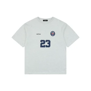 We11done Number 23 Graphic T-Shirt Grey Front view