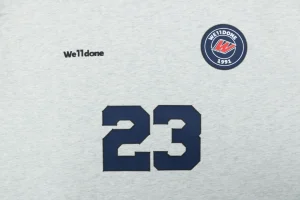 We11done Number 23 Graphic T-Shirt Grey Front Print