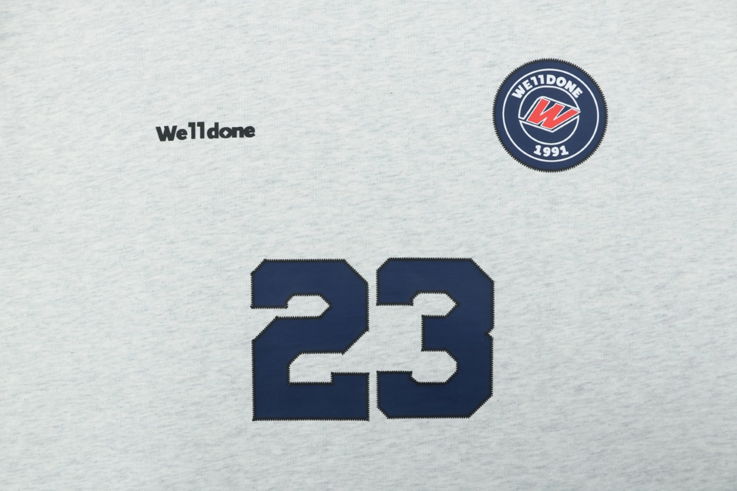 We11done Number 23 Graphic T-Shirt Grey Front Print