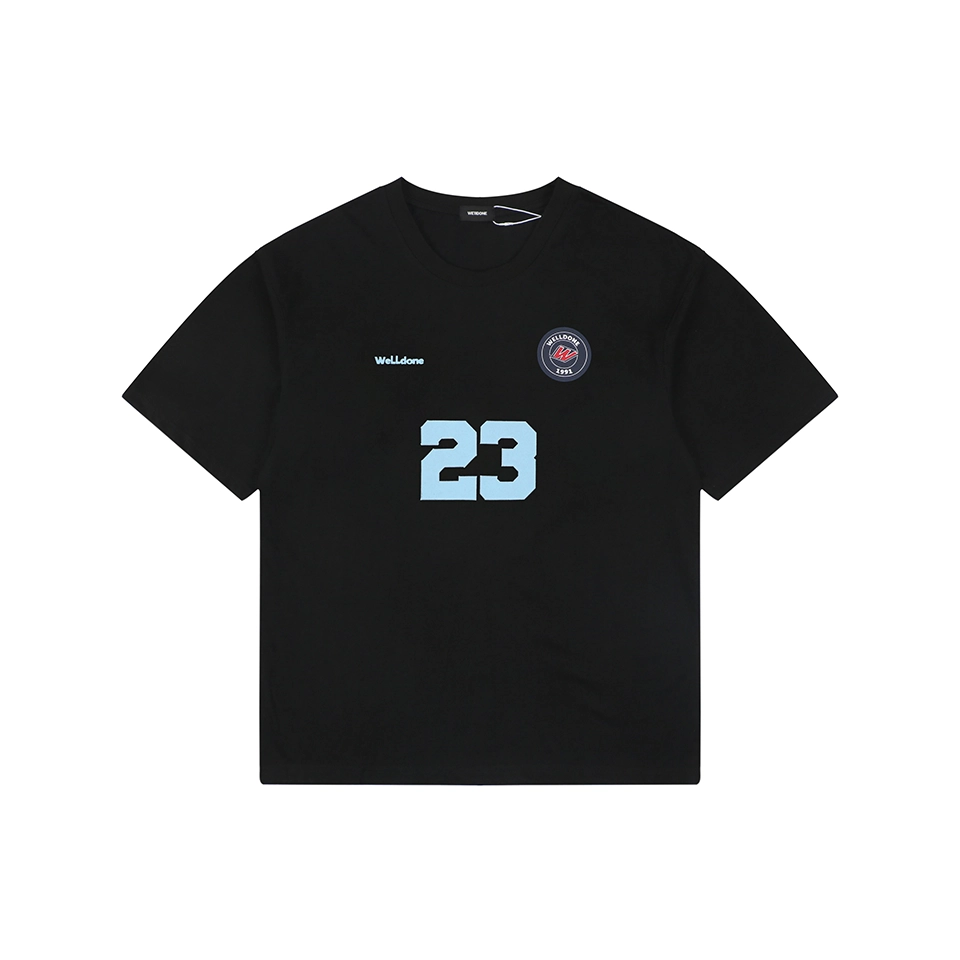 We11done Number 23 Graphic T-Shirt Black Front view