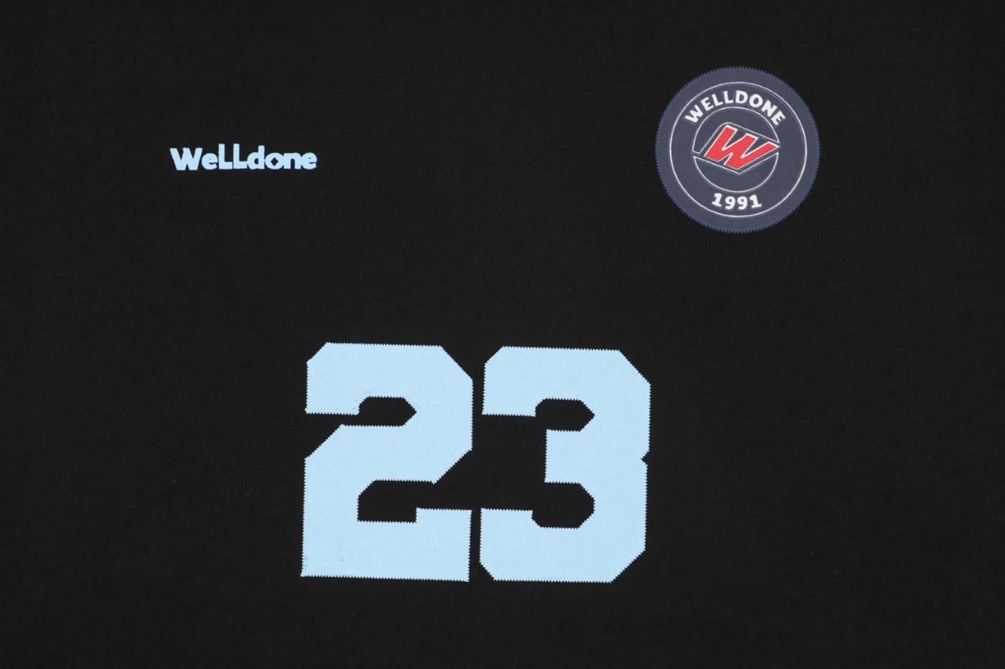 We11done Number 23 Graphic T-Shirt Black Front Print
