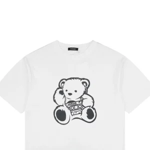 We11done Retro Tape Bear Graphic T-Shirt White