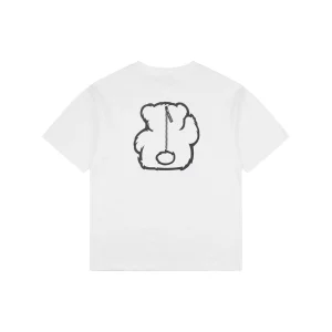 We11done Retro Tape Bear Graphic T-Shirt White Back view