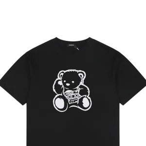 We11done Retro Tape Bear Graphic T-Shirt Black