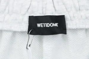 We11done Small Logo Sweat Shorts White Brand label