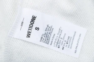 We11done Small Logo Sweat Shorts White Wash label
