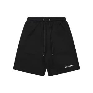 We11done Small Logo Sweat Shorts Black Front view