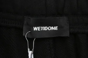 We11done Small Logo Sweat Shorts Black Brand label