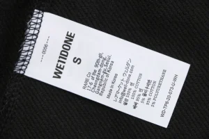 We11done Small Logo Sweat Shorts Black Wash label