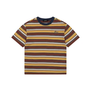 We11done Vintage Stripe Embroidered Heavyweight T-Shirt Front view