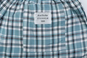 Acne Studios Blue Plaid Drawstring Shorts Pocket