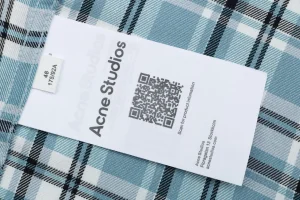 Acne Studios Blue Plaid T-Shirt Wash label