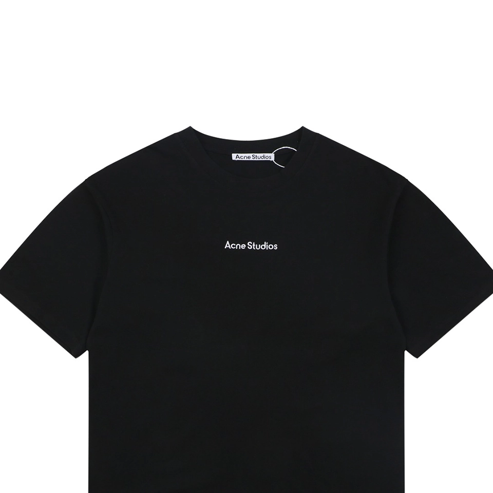 Acne Studios Embroidered Logo Patchwork T-Shirt Black