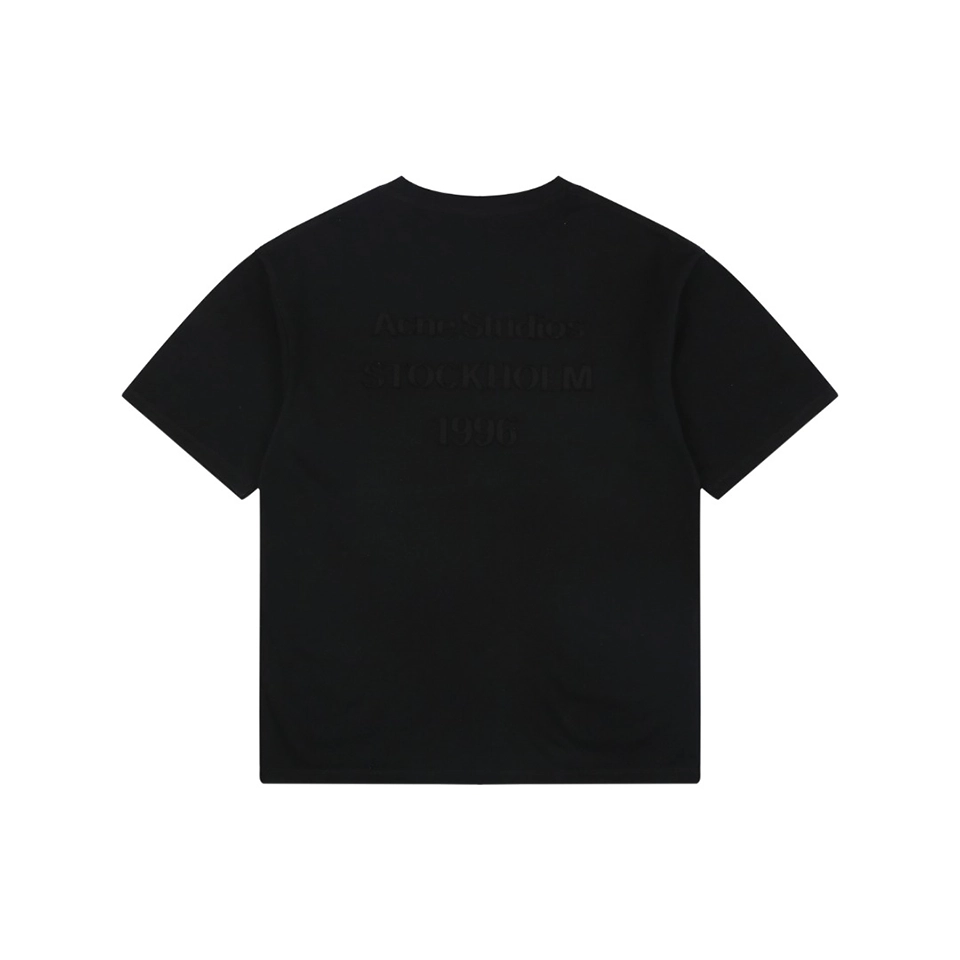 Acne Studios Embroidered Logo Patchwork T-Shirt Black Back view
