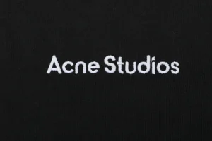 Acne Studios Embroidered Logo Patchwork T-Shirt Black Front Brand