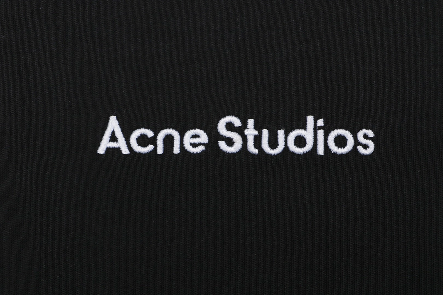Acne Studios Embroidered Logo Patchwork T-Shirt Black Front Brand