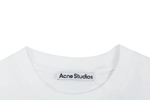 Acne Studios Embroidered Logo Patchwork T-Shirt White Collar