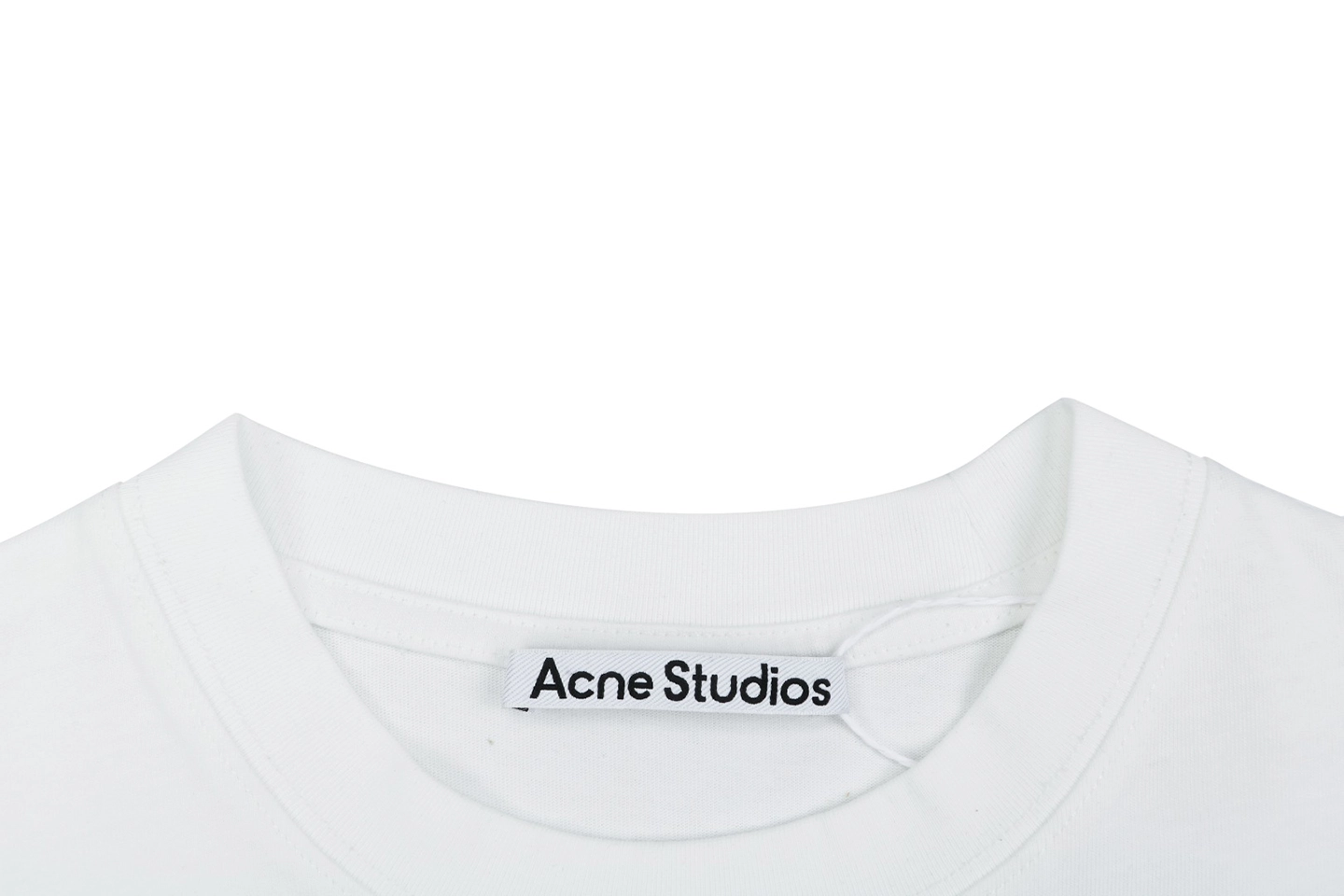 Acne Studios Embroidered Logo Patchwork T-Shirt White Collar