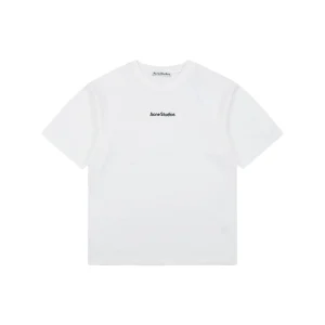 Acne Studios Embroidered Logo Patchwork T-Shirt White Front view