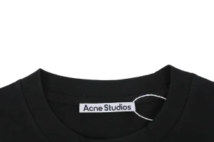 Acne Studios Embroidered Logo Patchwork T-Shirt Black Collar